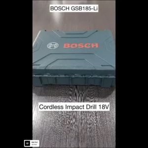 BANSOON BOSCH GSB 185-LI Professional Cordless Combi Impact Drill and Screwdriving. C/w 2 battery 1 charger carrying case & 23pcs accessories. Brushless Motor