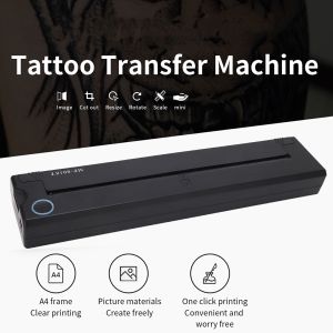 JYA Store's Mini Tattoo Transfer Machine Copier USB 2000mAh Wireless Label Printer Stencil Machine With 30 Paper