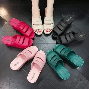 LJSoervimy Summer 2025 Thick Heel Slippers Womens Fashionable Rain Shoes Anti-slip Outdoor Wear High Heel Cool Sandals