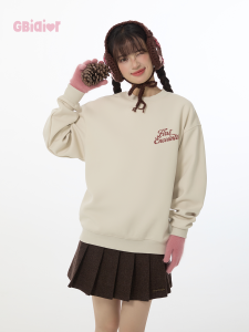 Gbiaior | No Hat Round Collar Lazy Style Letter Print Sweatshirt