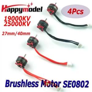 4Pc HappyModel SE0802 1-2S Brushless Motor 0802 25000/19000KV 27/40mm for RC FPV Racing Freestyle Mobula6 Tinywhoop Drone Model