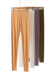 กางเกงขายาวทรงสลิมฟิตสำหรับผู้หญิง ผ้าโมดอลบาง ไร้ตะเข็บ กางเกงขายาวทรงสลิมสำหรับใส่ในฤดูใบไม้ร่วงและฤดูใบไม้ผลิ