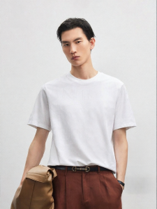 Jack Jones | Casual Breathable Textured Jacquard Fabric T-Shirt Short Sleeve Top