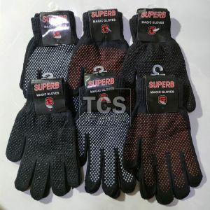 Sarung Tangan Rajut Anti Slip Jari Full Polos Gelap