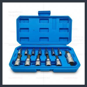 13 Chiếc Torx Bit Bộ Ổ Cắm CRV S2 Thép T8-T60 3/8 T70 Có Hộp Đựng Cho Ô Tô Sửa Chữa Cơ Khí Dụng Cụ Cầm Tay