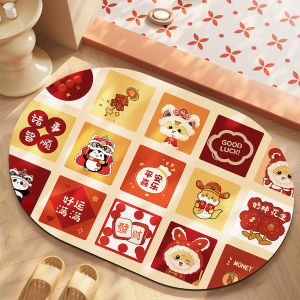 Modern Simple Style Bathroom Mat Silicone Dendroid Absorbent Toilet Floor Rug Non-Slip Entrance Door Mat Home Decorative Rug