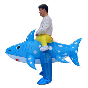 Inflatable Cartoon Shark Suit Adult Team Building Cosplay Performance Stage Show Ocean Theme Halloween Costume Accessory