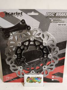 PIRINGAN CAKRAM DEPAN VARIASI MOZ MODEL KTC BULAT BLACK SERIES DISC BRAKE 260MM + BREKET DAN BAUT 2PCS KHUSUS VARIO LUBANG BAUT CAKRAM 5 PNP MATIC HONDA VARIO 125 NEW/ VARIO 150 NEW
