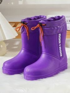 Thickened Fleece Winter Snow Boots Womens Waterproof Cotton Lined Foam Cushioned High Top Cold Resistant Slip Resistant Shoes