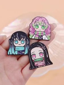 Bandai | Cartoon Anime Enamel Pin Brooch 12pcs For Boys Girls Womens Coat Brooches Fashion Lapel Badges Jewelry Gift for Friends