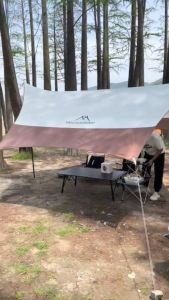 Mountainhiker ฟลายชีท ผ้าใบกันแดดฝน ผ้าใบกันน้ำกันแสงแดด ที่บังแดดสำหรับตั้งแคมป์ปิกนิกกลางแจ้ง พร้อมอุปกรณ์ ใช้งานได้ทันที