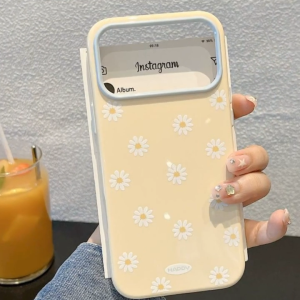 Macaron Jelly TPU Phone Case For iPhone 18 17 16 15 14 13 12 Pro Max Cute Daisy Floral Print Shockproof Anti-Drop Glossy Pastel Soft Casing