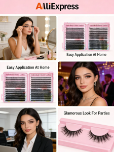 Volume Eyelashes False Lashes Book with Glue Kit 30D 40D 50D Cluster Mix American European Style Eye Makeup