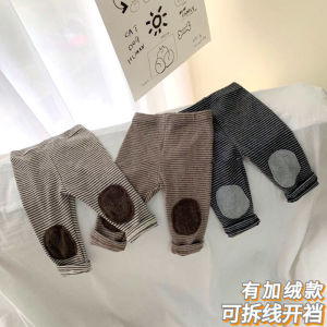 กางเกงผ้าฝ้ายหนาสำหรับฤดูใบไม้ร่วงและฤดูหนาวสำหรับเด็กชายและเด็กหญิง กางเกงขายาวสำหรับเด็กตัวโต อบอุ่น ใส่กลางแจ้ง ผ้าฝ้ายแท้ ผ้าฝ้ายผสม