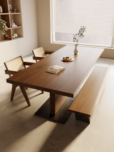 Scandinavian Solid Wood Dining Table Dining Table For Home Ash Wood Dining Table Rectangular One Table Four Chairs Living Room Long Desk Workbench