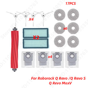 Roborock | For Roborock Q Revo MaxV/Q S/Q Pro Robot Vacuum Cleaner Dust Bag Brush Side Main Filter Accessories