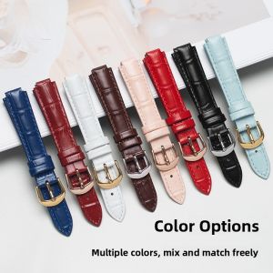 Woalmorn | Woalmorn Genuine Leather Watch Band Bullhide For Rossini Watches 5805 5806 5835 516732 Series Buckle Clasp Medium Thickness