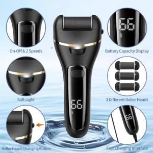 Máy Mài Gót Chân Điện Dùng Pin - Dụng Cụ Chăm Sóc Chân Chuyên Nghiệp Tại Nhà Không Đau 2 Tốc Độ & Con Lăn