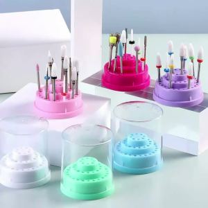 Nail Drill Bits Organizing Box Compact Dustproof Storage Case For Manicure Polishing Heads Grinding Head Holder Nail Art