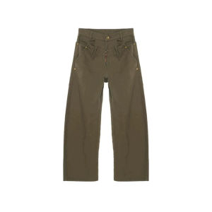 In Stock [Correct Version of Shop Owner Real Shot] Double Waist Head Banana Profile Cargo Pants Khaki/Army Green