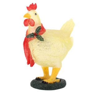Solar Chicken Statue Decor Light Warm Yellow Outdoor Chicken Solar Light Waterproof Funny Resin Chicken Light for Outdoor Patio Yard Art Decoration