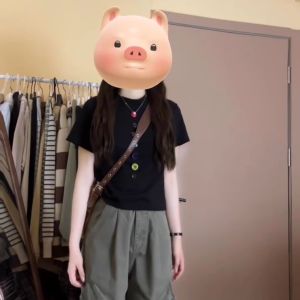 Retro American Design Short Sleeve T-Shirt Womens Summer Slim Fit round Neck Short Style Versatile Top Morning Bell Evening Song