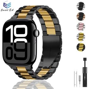 Stainless Steel Metal Strap for Apple Watch Ultra 3 / Ultra 2 / Ultra 1 49mm 45mm 44mm 41mm 40mm 38mm lWatch Series 11 10 46mm 42mm lWatch Series 9 8 SE SE2 7 6 5 4 3 2 1 Strap Apple Watch Stainless Steel Metal Strap Band Replacement Bracelet Accessories