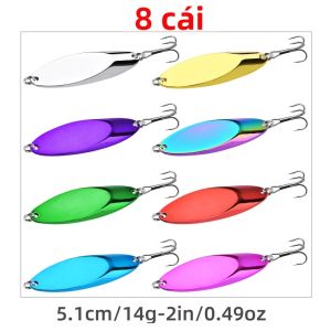 Bộ 8 Mồi Câu Cá Bằng Thìa Kim Loại 5g-28g Mồi Giả Xoay Mồi Cứng Mồi Rung Mồi Crankbait Có Móc Câu Dành Cho Cá Chép Câu Cá Biển Sông Hồ