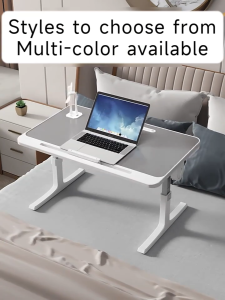 Foldable Bed Table with Drawer Portable Study Desk with USB Port Lift Laptop Desk Lazy Table Multi Function Small Table for Learning Working Gaming Eating