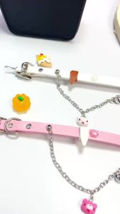 Cute Bear Charm Chain Leg Ring Multifunctional PU Leather Bracelet Gothic Cute Style Accessory for Women Girls