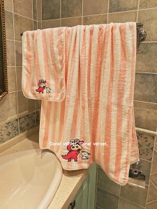 Kochava Cartoon Bath Towel Set Quick Dry Coral Fleece Womens Style Couples Bath Wrap Towels Home Use Absorbent Towels