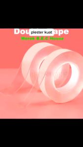 Double Tape Perekat Transparent No Trace Washable LAKBAN BENING / LAKBAN ANTI AIR / lakban double tape kuat / double tape anti air kuat AA14