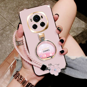 Honor Magic6 pro Phone Case Huawei Silicone Protective Cover with Lens Protection Flowing Sand Stand Womens Style Luxury Design