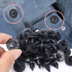 【Pphha】100Pcs 8mm Car Fender Rivet Buckle Universal Bumper Door Panel Liner Clip Black Trim Retainer Fastener Auto Accessories