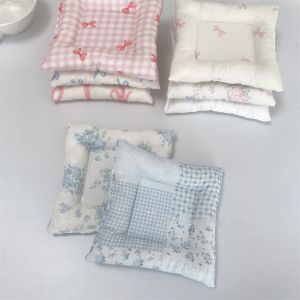 Korean Style Square Cotton Linen Cup Coasters Ins Wind Heat Resistant Pad Fabric Kitchen Mat Mini Pure Cotton Props