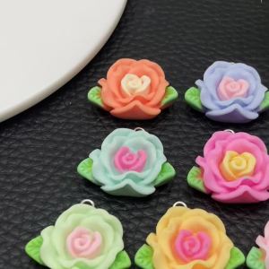 Nhựa Camellia Charms 5/10 Bộ Bộ DIY Bông Tai Vòng Tay Trang Sức Làm Hoa Ngọt Ngào Phụ Kiện Trang Sức