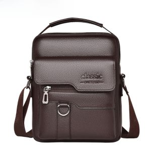 Mens Business Large Capacity Wear-Resistant Single Shoulder Crossbody Bag for Commuting Retro Handbag Male Durable Bag