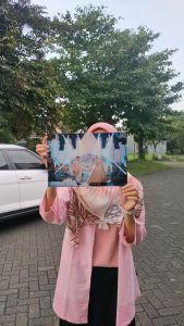 Papan Kayu Nama Welcome Sign Printing Wedding Lamaran dan Khitanan UKURAN 45x30 BAHAN MDF