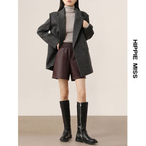 HIPPIE MISS | Fashionable High Waist Skinny Leather Shorts