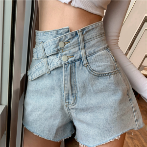 High Waist Slimming Denim Shorts Women Summer New Thin Hot Pants Large Size Wide Leg A-Line Trendy INS Short Skirts
