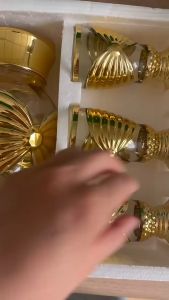 1.5L Glass Gold Water Jug Set ชุดเหยือกน้ำแก้วทอง 1.5 ลิตร เหยือกข้างเตียงสร้างสรรค์พร้อมถ้วยแก้ว 6 ถ้วย