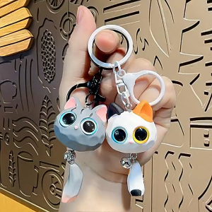 Gantungan Kunci Kucing Cat Resin Kepala Ekor lucu Key Chain Kartun Cat Cocok Untuk Kado Ulang Tahun Ganci Mewah Hadiah Couple