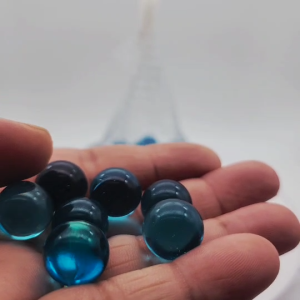 ลูกแก้วใส สีฟ้าคราม 14มิล บรรจุ 120ลูก และ 60ลูก (ฟ้าครามสีใสวาวสวยมาก)