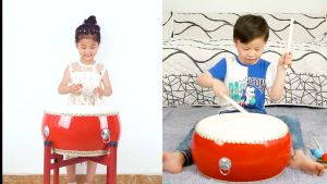 Condor- กลองกลองหนังวัวกลองผู้ใหญ่กลองใหญ่ 7 นิ้วจีนแดงกลองเครื่องดนตรีกลองรบกลองเล็กกลองแบนสำหรับเด็กแสดง