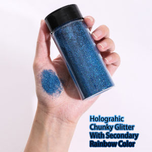 80G/2.8OZ Holographic Ultra Fine Glitter 1/128" Resin Glitter Powder Sequins Flakes Hair Face Bod Nail Glitter