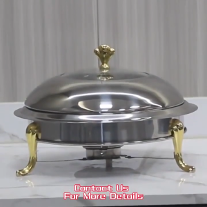 Stainless Steel Chafing Dish Buffet Food Warmer With Glass Cover Alcohol Stove Buffet Tray Catering Buffet Server Set For Gatherings Household Camping Party Hotel