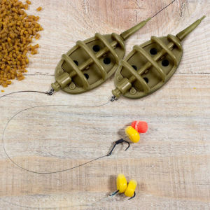 Carp Fishing Feeder Mould Set-Easy Inline Method Perfect for Catching More Fish High-Index Plastic Groundbait Maker