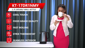 Toshiba Cool Touch Stainless Steel Electric Jug Kettle 1.7L - KT-17DR1NMY