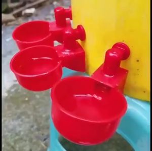 Automatic Chicken Water Cups Drinker & Poultry Hen Feeding Tools: Red Drinking Bowl