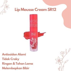 Lip Mousse Cream SR12 Matte Tahan Lama Tidak Luntur Lip Mouse BPOM